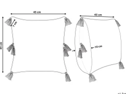 Beliani Koristetyyny Puuvilla Sininen Tuftattu 45 X 45 Cm Avium Online