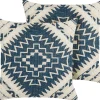 Beliani Koristetyyny Puuvilla Sininen/Beige Geometrinen Kuvio 50 X 50 Cm 2 Kpl Safi Flash Sale
