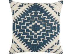 Beliani Koristetyyny Puuvilla Sininen/Beige Geometrinen Kuvio 50 X 50 Cm 2 Kpl Safi Flash Sale