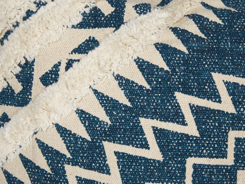 Beliani Koristetyyny Puuvilla Sininen/Beige Geometrinen Kuvio 50 X 50 Cm 2 Kpl Safi Flash Sale