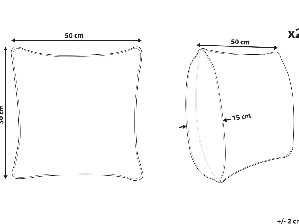 Beliani Koristetyyny Puuvilla Sininen/Beige Geometrinen Kuvio 50 X 50 Cm 2 Kpl Safi Flash Sale