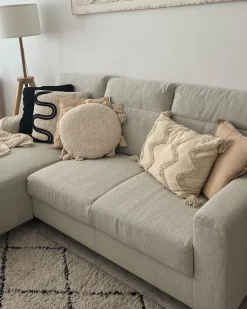 Beliani Koristetyyny Puuvilla Vaalea Beige 45 Cm Madia Hot