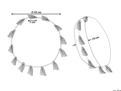 Beliani Koristetyyny Puuvilla Vaalea Beige 45 Cm Madia Hot