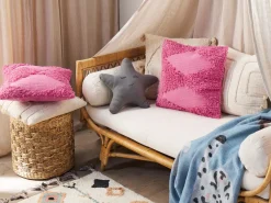 Beliani Koristetyyny Puuvilla Vaaleanpunainen 45 X 45 Cm 2 Kpl Rhoeo Online