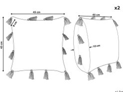 Beliani Koristetyyny Puuvilla Vaaleanpunainen 45 X 45 Cm 2 Kpl Torenia Clearance