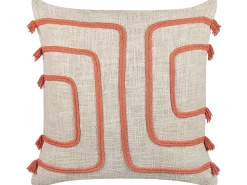 Beliani Koristetyyny Puuvilla Vaalea Beige/Koralli 45 X 45 Cm 2 Kpl Pleione Fashion