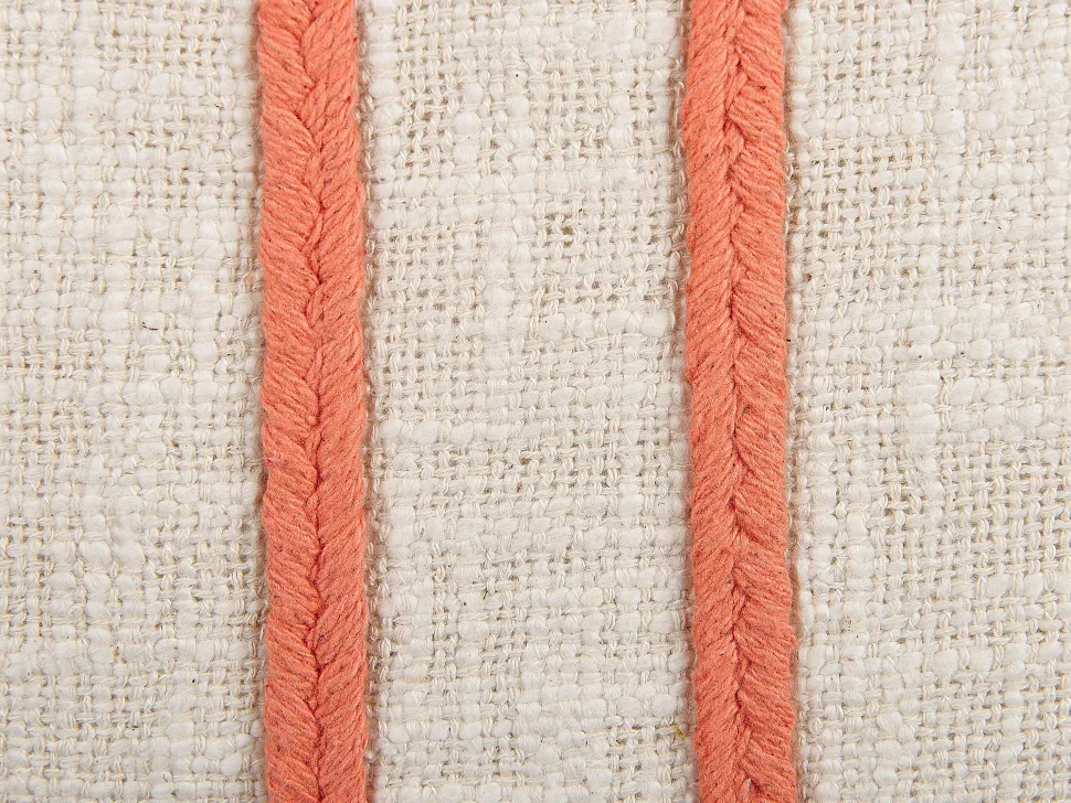 Beliani Koristetyyny Puuvilla Vaalea Beige/Koralli 45 X 45 Cm 2 Kpl Pleione Fashion