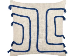 Beliani Koristetyyny Puuvilla Vaalea Beige/Laivastonsininen 45 X 45 Cm 2 Kpl Pleione Online