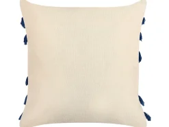 Beliani Koristetyyny Puuvilla Vaalea Beige/Laivastonsininen 45 X 45 Cm 2 Kpl Pleione Online