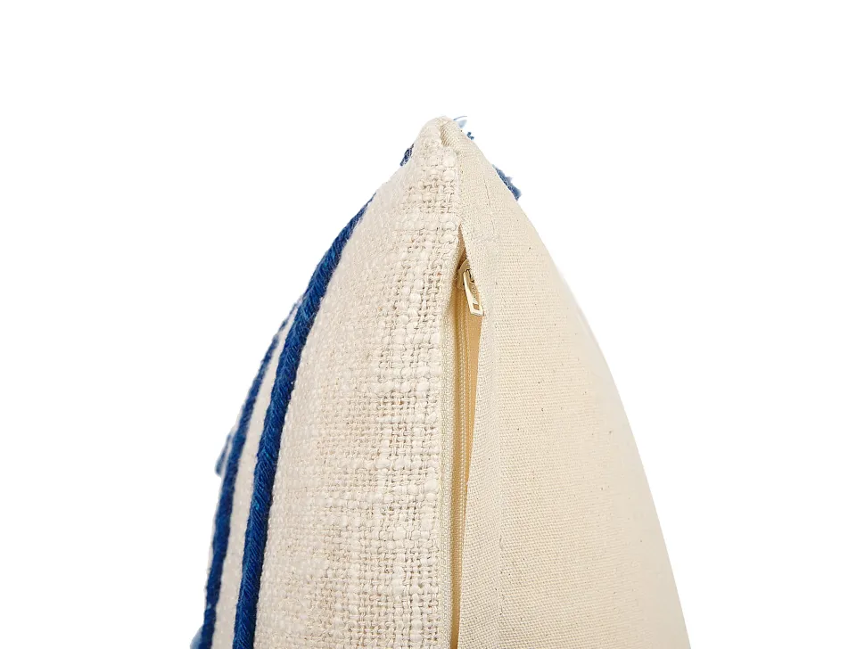 Beliani Koristetyyny Puuvilla Vaalea Beige/Laivastonsininen 45 X 45 Cm 2 Kpl Pleione Online