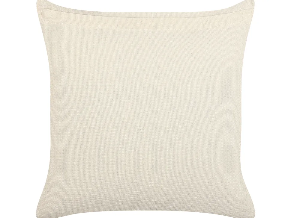 Beliani Koristetyyny Puuvilla Vaalea Beige/Musta 45 X 45 Cm Cercis Cheap