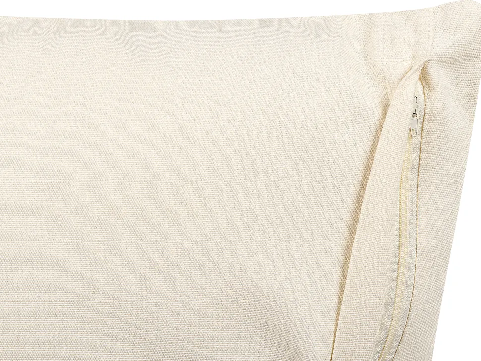 Beliani Koristetyyny Puuvilla Vaalea Beige/Musta 45 X 45 Cm Cercis Cheap