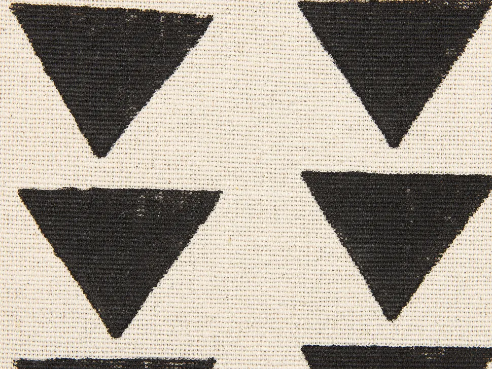 Beliani Koristetyyny Puuvilla Vaalea Beige/Musta 45 X 45 Cm Cercis Cheap