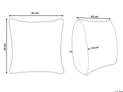 Beliani Koristetyyny Puuvilla Vaalea Beige/Musta 45 X 45 Cm Cercis Cheap