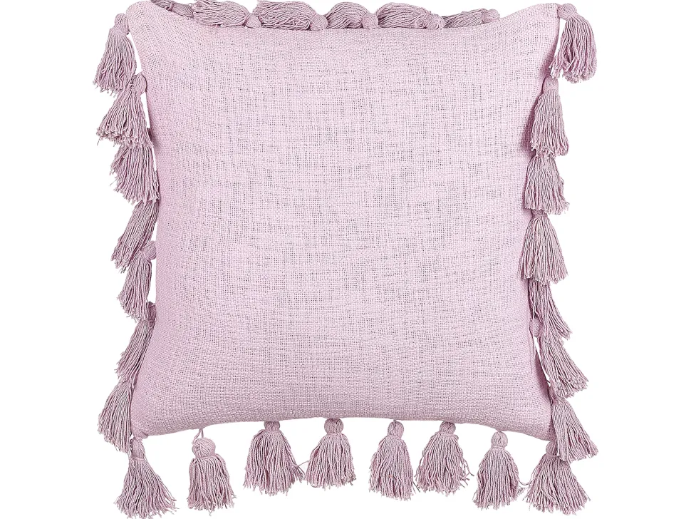 Beliani Koristetyyny Puuvilla Vaaleanpunainen 45 X 45 Cm 2 Kpl Lynchis Sale