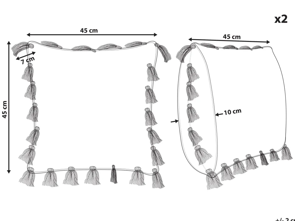 Beliani Koristetyyny Puuvilla Vaaleanpunainen 45 X 45 Cm 2 Kpl Lynchis Sale