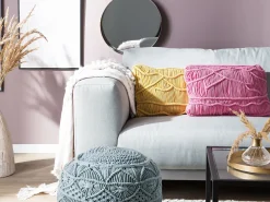 Beliani Koristetyyny Puuvilla Vaaleanpunainen Makramee 30 X 50 Cm 2 Kpl Kiris Shop