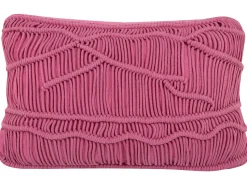 Beliani Koristetyyny Puuvilla Vaaleanpunainen Makramee 30 X 50 Cm 2 Kpl Kiris Shop