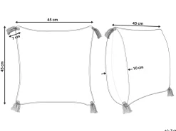 Beliani Koristetyyny Puuvilla Vaalea Beige/Sininen 45 X 45 Cm Jacaranda Flash Sale