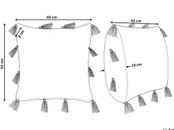 Beliani Koristetyyny Puuvilla Vaaleanpunainen Tuftattu 45 X 45 Cm Torenia Discount