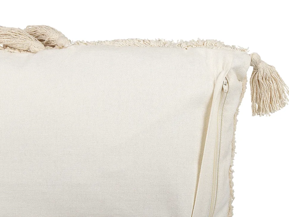 Beliani Koristetyyny Puuvilla Vaalea Beige 45 X 45 Cm Avium Sale