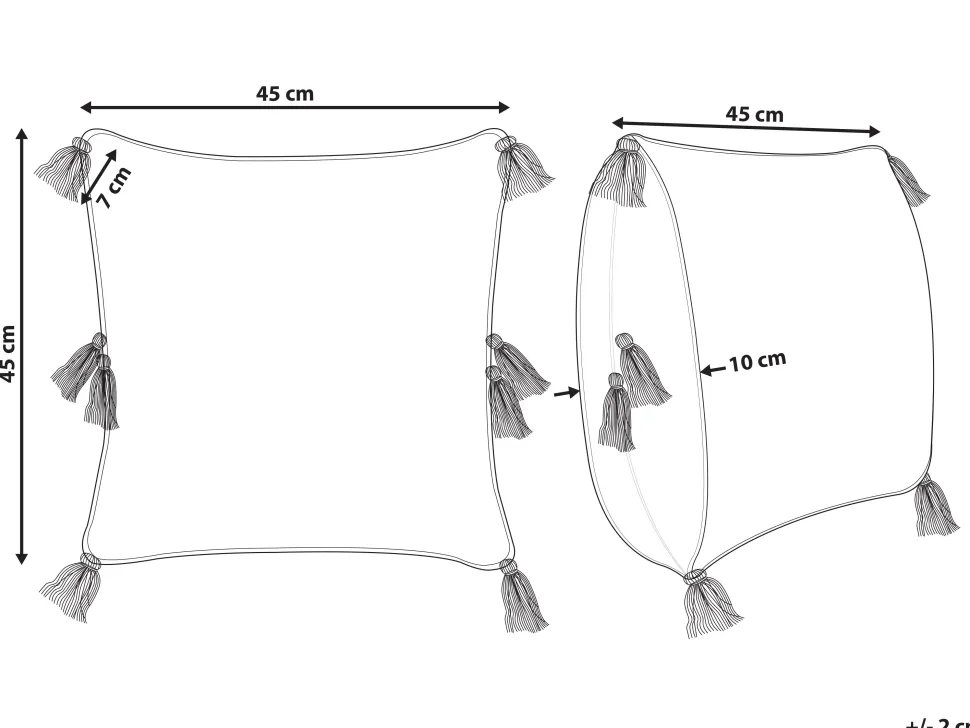 Beliani Koristetyyny Puuvilla Vaalea Beige 45 X 45 Cm Avium Sale