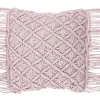 Beliani Koristetyyny Puuvilla Vaaleanpunainen Makramee 40 X 40 Cm Yaniklar Cheap