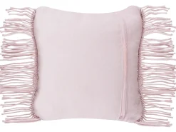 Beliani Koristetyyny Puuvilla Vaaleanpunainen Makramee 40 X 40 Cm Yaniklar Cheap