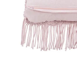 Beliani Koristetyyny Puuvilla Vaaleanpunainen Makramee 40 X 40 Cm 2 Kpl Yaniklar Sale