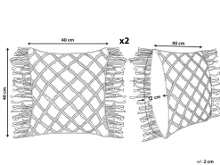Beliani Koristetyyny Puuvilla Vaaleanpunainen Makramee 40 X 40 Cm 2 Kpl Yaniklar Sale