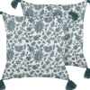 Beliani Koristetyyny Puuvilla Valkoinen/Sininen 45 X 45 Cm 2 Kpl Rumex Best Sale