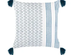 Beliani Koristetyyny Puuvilla Valkoinen/Sininen 45 X 45 Cm 2 Kpl Tilia Shop