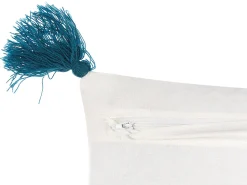 Beliani Koristetyyny Puuvilla Valkoinen/Sininen 45 X 45 Cm 2 Kpl Tilia Shop