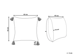 Beliani Koristetyyny Puuvilla Valkoinen/Vihrea 45 X 45 Cm Syringa Clearance