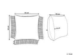 Beliani Koristetyyny Puuvilla Valkoinen/Sininen 45 X 45 Cm Pallida Shop