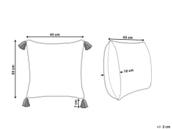 Beliani Koristetyyny Puuvilla Valkoinen/Vaaleanruskea 45 X 45 Cm Malus Store