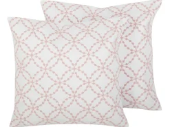 Beliani Koristetyyny Puuvilla Valkoinen 45 X 45 Cm 2 Kpl Verbena Outlet