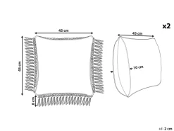Beliani Koristetyyny Puuvilla Valkoinen/Sininen 45 X 45 Cm 2 Kpl Pallida Cheap