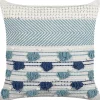 Beliani Koristetyyny Puuvilla Valkoinen/Sininen 45 X 45 Cm Datura Outlet