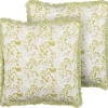 Beliani Koristetyyny Puuvilla Vihrea/Valkoinen 45 X 45 Cm 2 Kpl Filix Sale