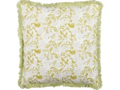 Beliani Koristetyyny Puuvilla Vihrea/Valkoinen 45 X 45 Cm 2 Kpl Filix Sale