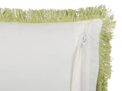 Beliani Koristetyyny Puuvilla Vihrea/Valkoinen 45 X 45 Cm 2 Kpl Filix Sale