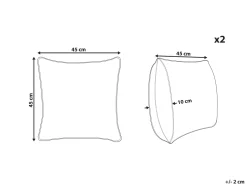 Beliani Koristetyyny Puuvilla Vihrea/Valkoinen 45 X 45 Cm 2 Kpl Larics Online