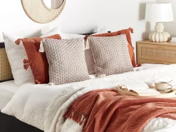 Beliani Koristetyyny Ruskeanharmaa 42 X 42 Cm 2 Kpl Hakone Cheap