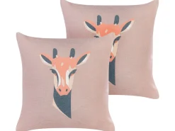 Beliani Koristetyyny Ruskeanharmaa 45 X 45 Cm 2 Kpl Candelabra New