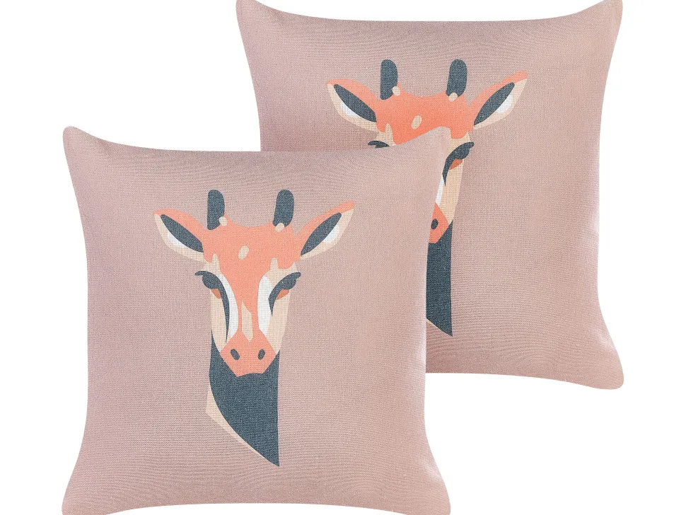 Beliani Koristetyyny Ruskeanharmaa 45 X 45 Cm 2 Kpl Candelabra New