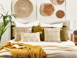 Beliani Koristetyyny Sametti Beige 45 X 45 Cm Santolina New