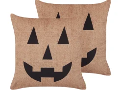 Beliani Koristetyyny Sametti Beige 45 X 45 Cm 2 Kpl Sebes Clearance