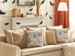 Beliani Koristetyyny Sametti Beige 45 X 45 Cm Gourd Discount