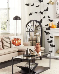 Beliani Koristetyyny Sametti Beige/Oranssi 45 X 45 Cm 2 Kpl Curbita Shop